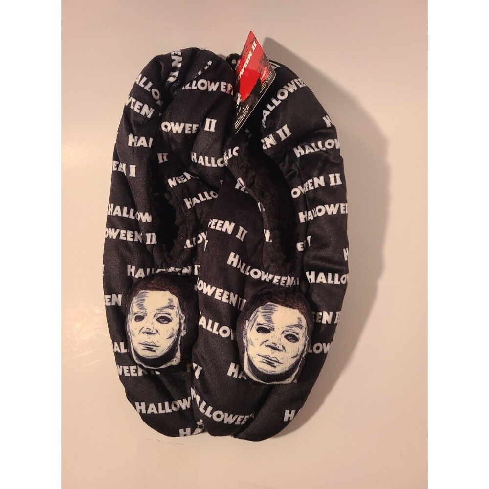 Halloween 2 Men's Fuzzy Slippers Size 6-12 NWT New Snuggle Toes Rare